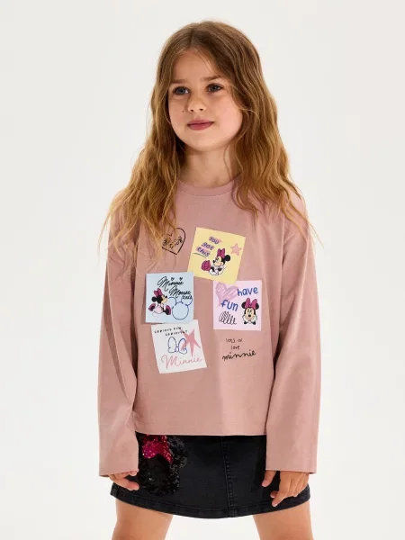 Sinsay Tričko s Potiskem Minnie Mouse béžová