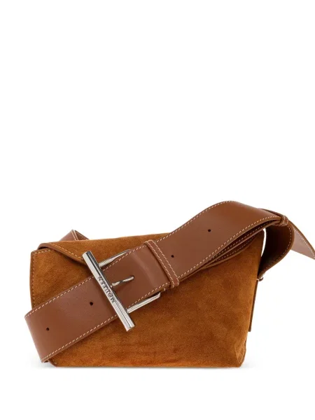 Torebka Alexander Mcqueen skórzana na sprzączkę brązowa