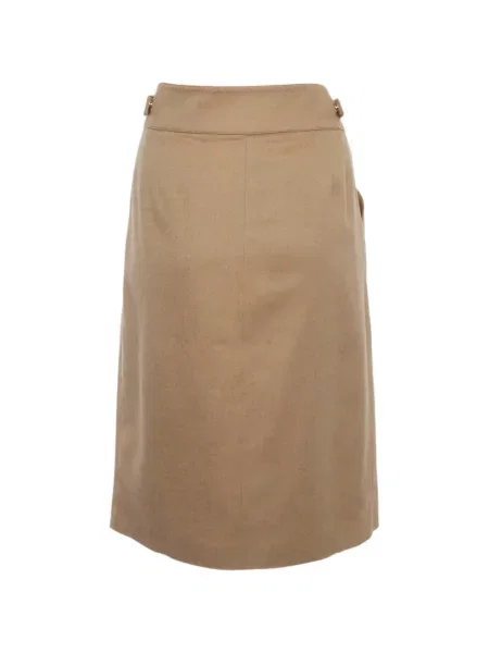 Fusta mini Max Mara de lână cu cataramă plic maro