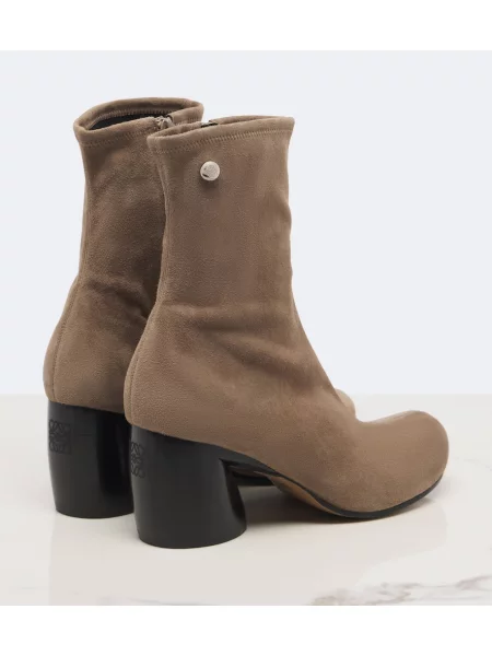 Cizme scurte Loewe din piele de căprioară bej