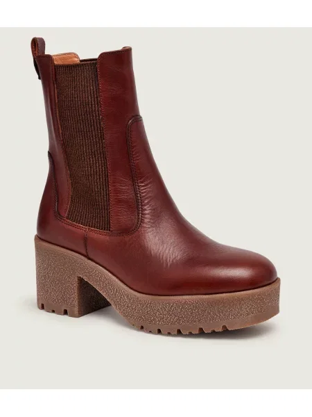 Weekend Max Mara botine cu pentru femei din piele maro