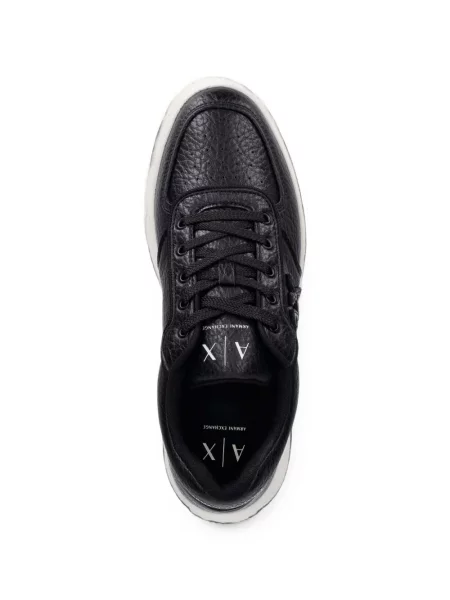 Sneakerși Armani Exchange cu autograf negru