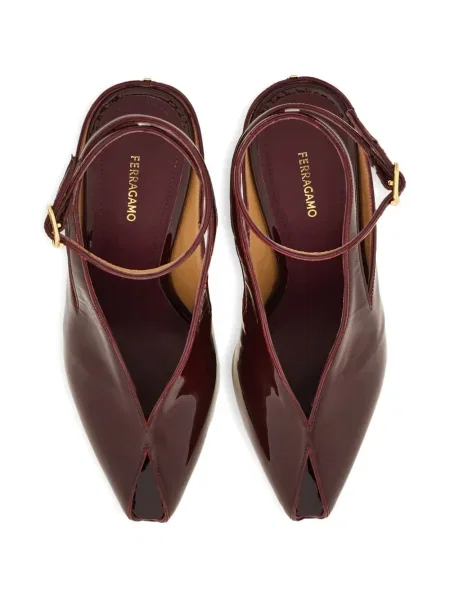Pantofi cu toc Ferragamo cu pană violet