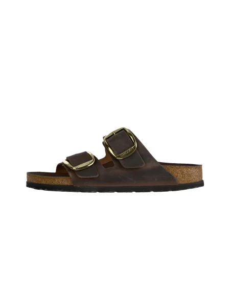 Birkenstock šľapky dámske kožené Arizona Big Buckle Oiled Leather hnedá