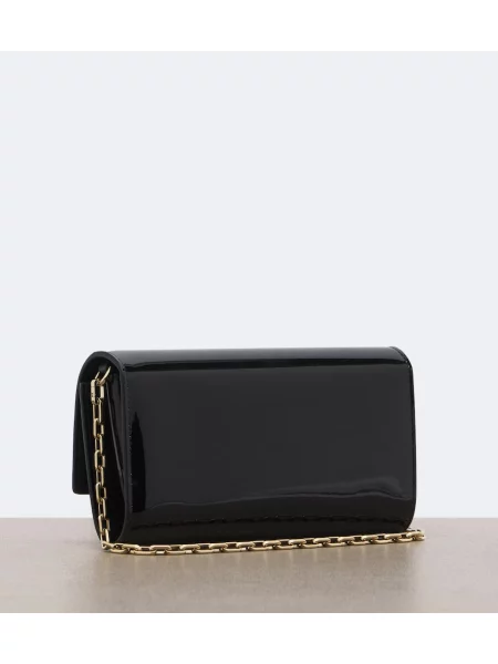 Geantă plic Christian Louboutin din piele de lac negru