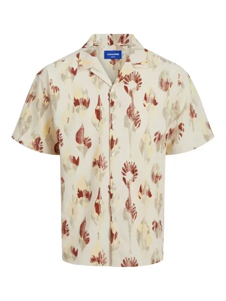 JACK & JONES Cămașă Jeff bej / gri taupe / roşu închis / natural alb