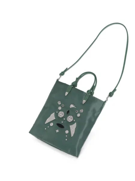 Geantă shopper Toga Too din piele verde
