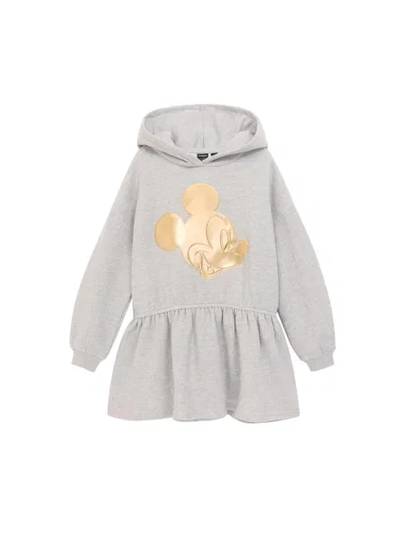 Desigual Šaty Mickey Mouse zlatě žlutá / světle šedá