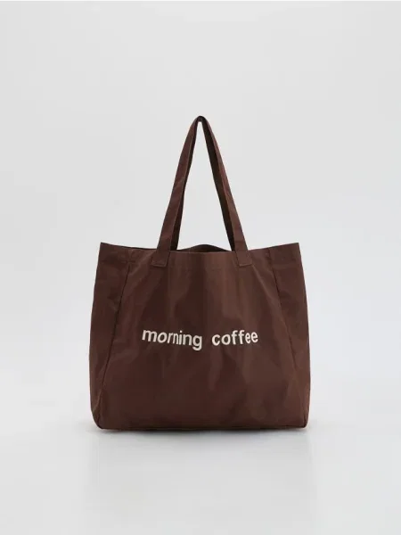 Reserved Látková nákupná taška tmavohnedá