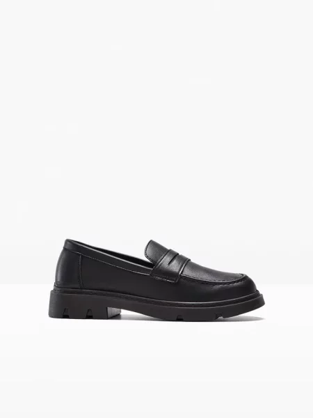 Loafersy chunky na lekkiej podeszwie czarne