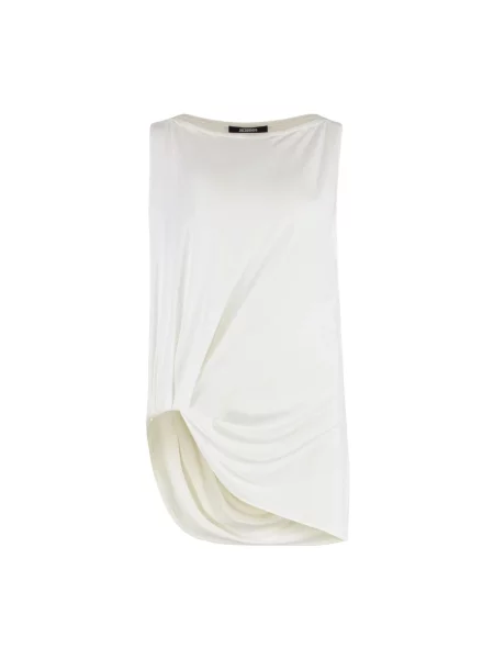 Top Jacquemus bez rękawów biały