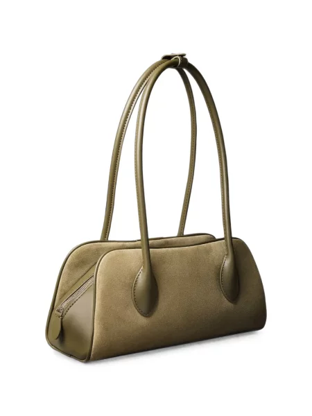 Geantă Calvin Klein din piele de căprioară verde