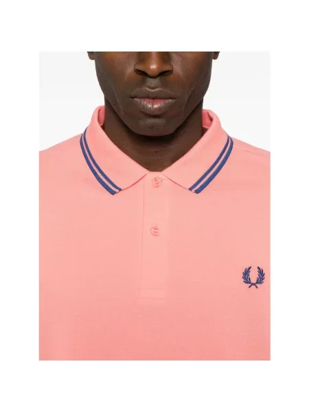 Dzianinowa koszulka polo Comme Des Garcons różowa
