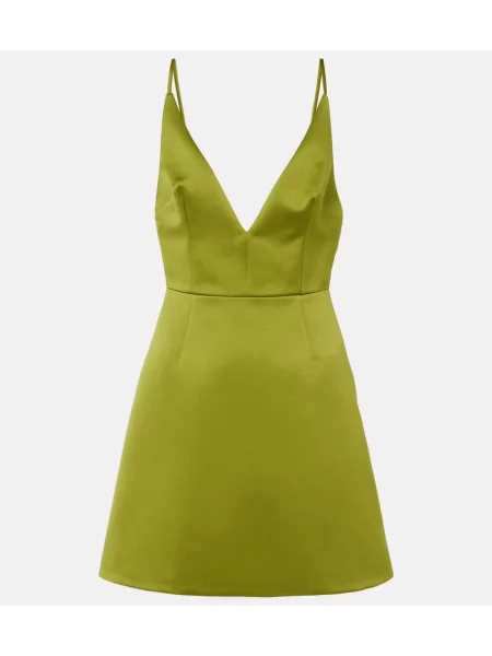 Satenast satenasta obleka Emilia Wickstead zelena