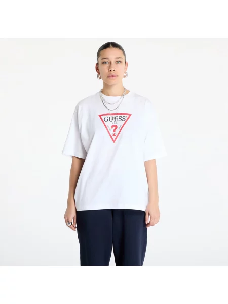 Тениска Guess JEANS Oversized Iconic Tee Pure White S бяло