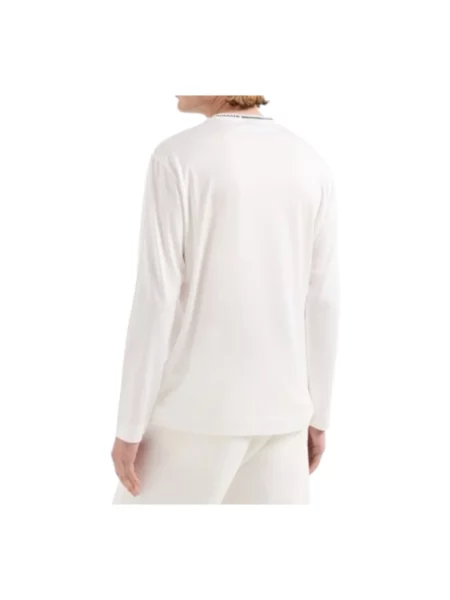 Sweter Emporio Armani z długim rękawem z dżerseju biały