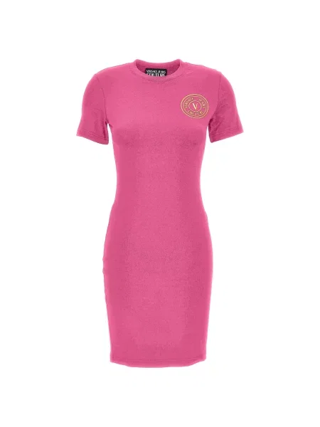 Sukienka jeansowa Versace Jeans Couture różowa