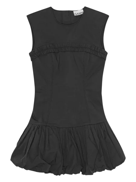 Rochie fără mâneci Ganni fără mâneci de costum negru