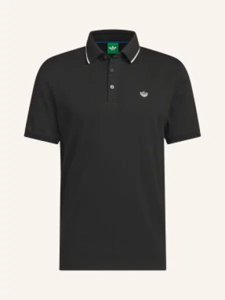 Adidas Originals Koszulka Polo Piqué Originals Twistknit Trefoil Krój Regular Fit schwarz biała