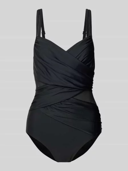 Strój kąpielowy w stylu kopertowym Lascana czarny