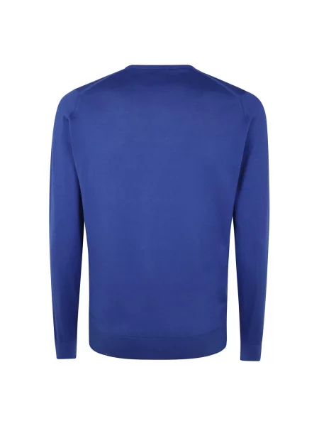 Sweter John Smedley z długim rękawem niebieski