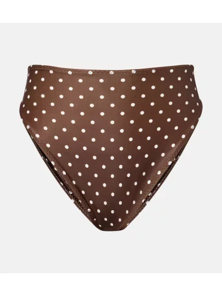 Bikini Same z wysoką talią w grochy brązowy