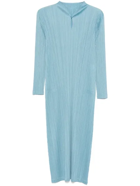 Rochie midi Pleats Please Issey Miyake plisată până la genunchi de costum albastru