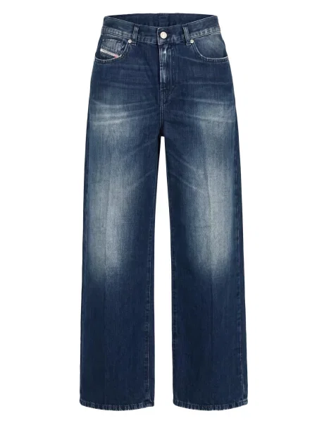 DIESEL Jeans Supersoft & Light Linen WIDEE-R închis albastru
