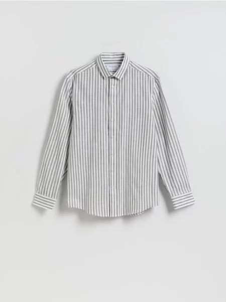 Reserved Cămașă regular fit în dungi verde-oliv verde