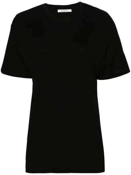 Rebrasta majica kratkih rukava Gauchere crna