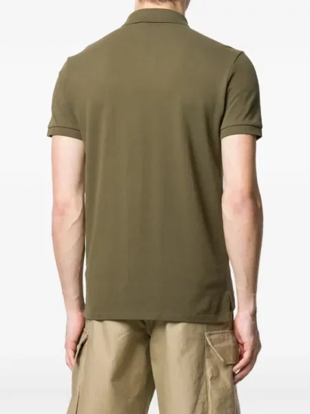Λινό ριγέ polo Polo Ralph Lauren με κέντημα πράσινο