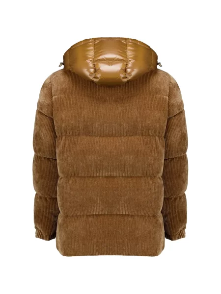 Geacă Moncler de catifea cord maro