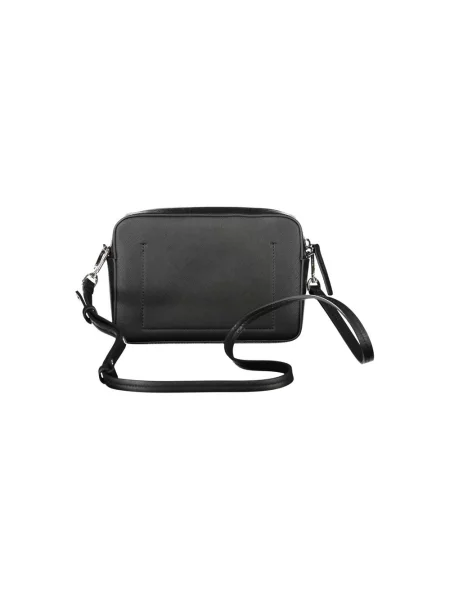 Lniana torebka crossbody Calvin Klein czarna
