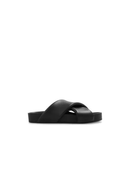 Klapki Jil Sander skórzane czarne