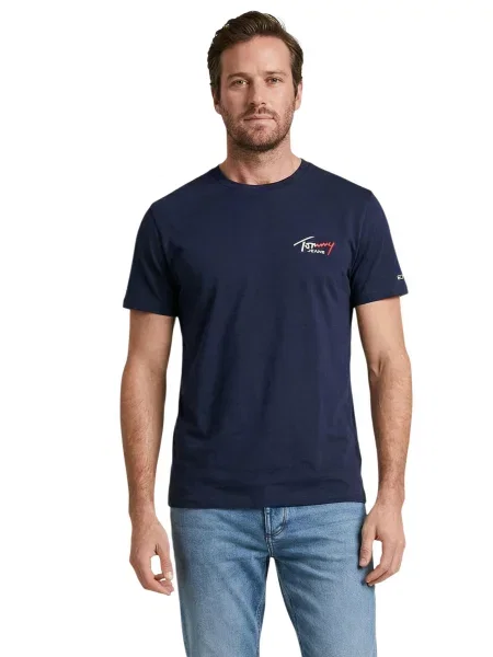 Tricou Tommy Hilfiger Jeans albastru