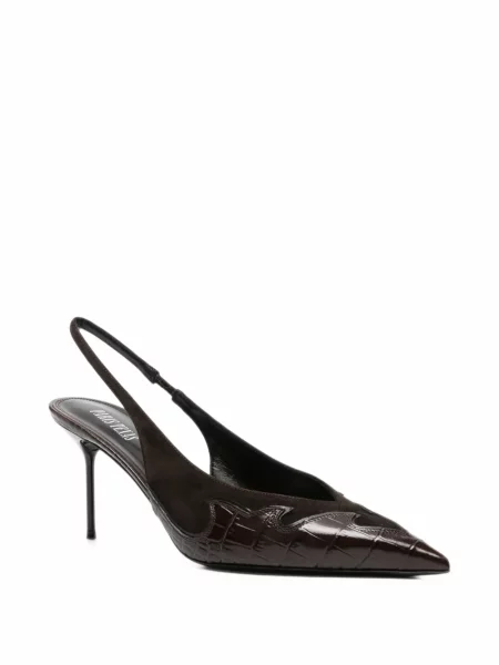Pantofi cu toc Paris Texas slingback maro