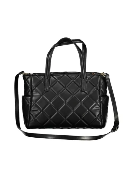 Lniana torebka Valentino Bags czarna