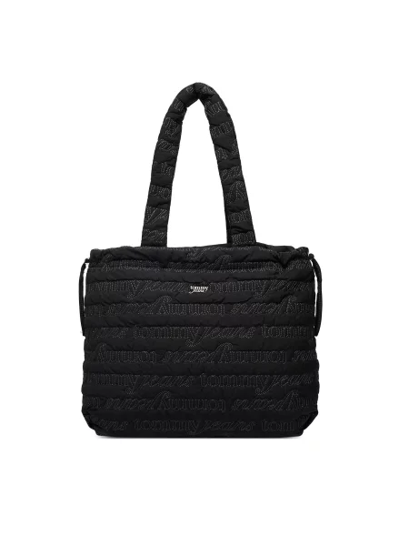 Torbica Tommy Jeans Tjw Icon Nylon Tote Aop crna
