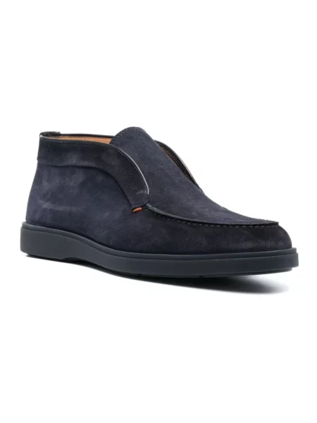 Botki Santoni zamszowe wsuwane casual niebieskie