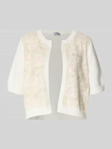 Kardigan o kroju regular fit z kwiatowym deseniem More & More biały