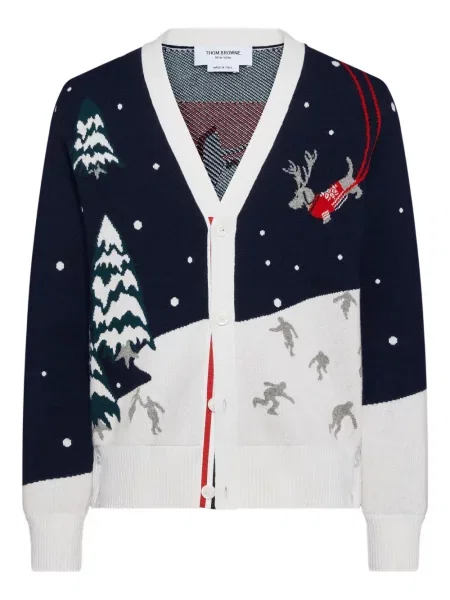 Cardigan Thom Browne din cașmir albastru