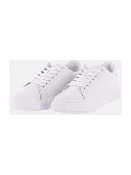 Sneakersy Calvin Klein sznurowane skórzane białe