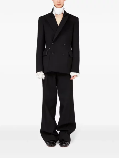 Plačiakojis kelnės Maison Margiela satino juoda