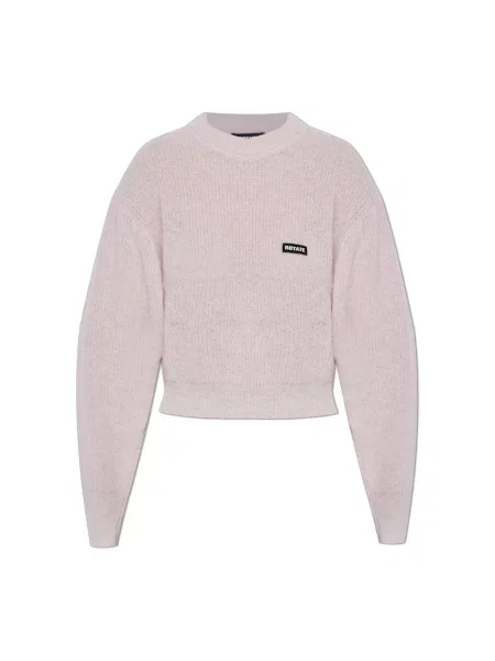 Sweter Rotate Birger Christensen z logo różowy