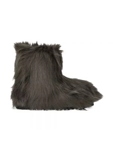 Sztuczne futro buty do kostki Stand Studio o krotszym kroju szare
