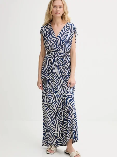 Morgan rochie bleumarin maxi evazați ROBI bej