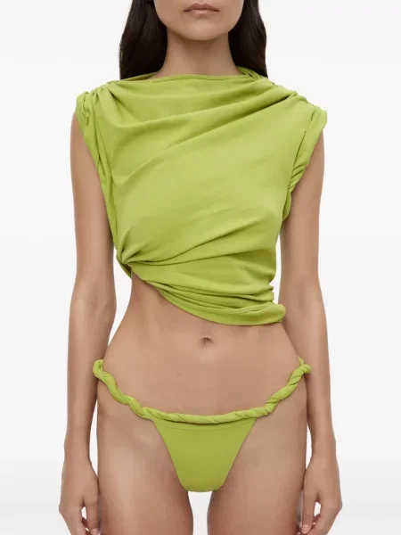 Tricou Christopher Esber asimetric drapate verde