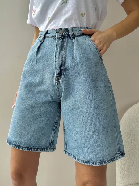 Trend Alacati Stili Шорти джинсові блакитний