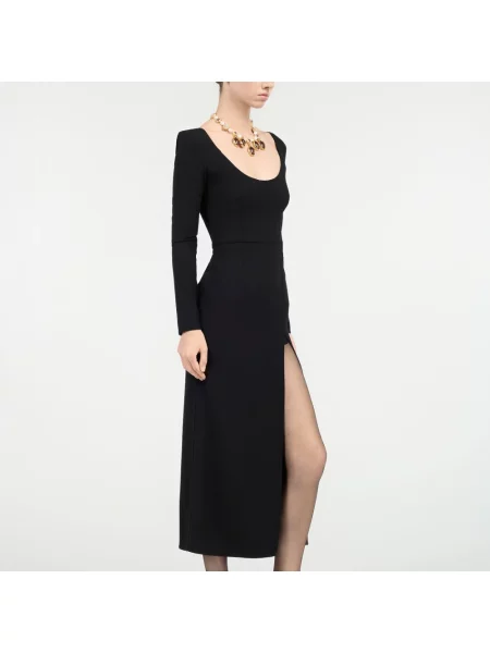 Sukienka midi Roberto Cavalli wełniana czarna