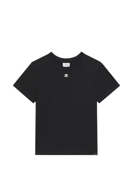 Tricou Courreges cu broderie negru
